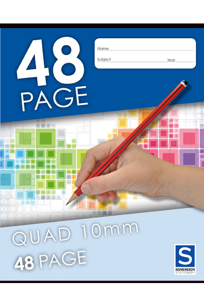 Sovereign Exercise Book (225x175mm) - Quad 10mm Squares: 48 Pages (Pack of 20)