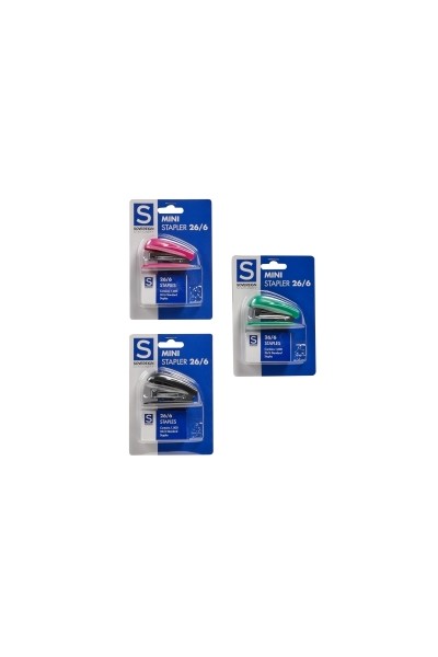 Sovereign Stapler - Mini 26/6 with Staples (Assorted Colours)