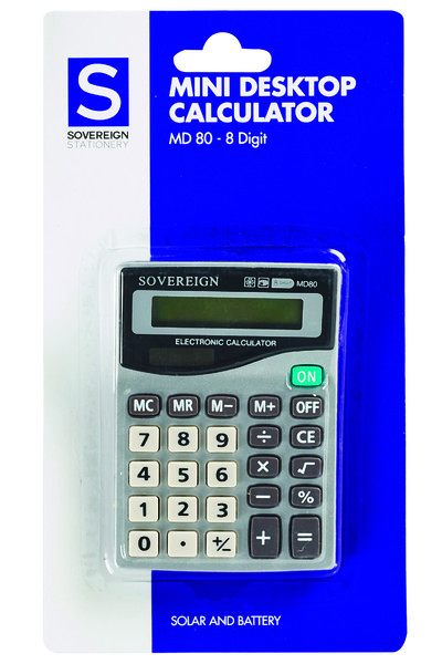 Sovereign Calculator - 8 Digit MD80 Mini Desk
