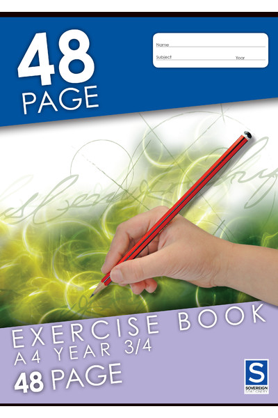 Sovereign Exercise Book (A4) - Year 3/4 Ruled: 48 Pages (Pack of 20)