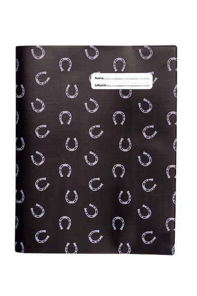 9x7 Exercise Book Cover - Black & White Horses 6