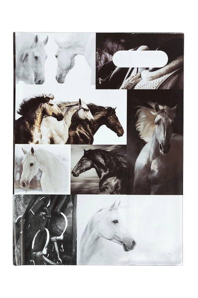 Scrapbook Cover - Black & White Horses 4