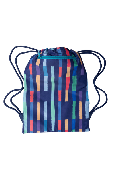 Big Drawstring Bag - Bright Stripes