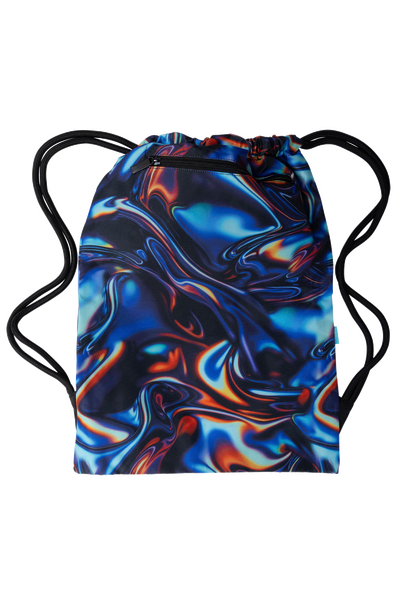 Big Drawstring Bag - Mettalic Waves