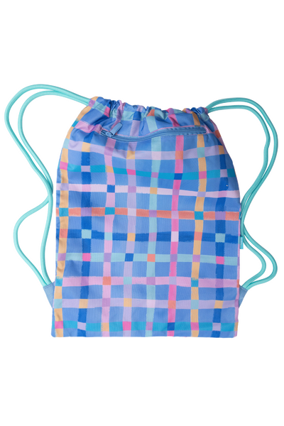 Big Drawstring Bag - Pastel Plaid