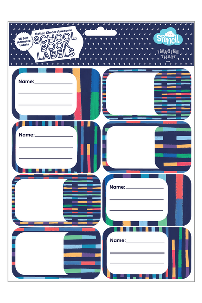 Book Labels - Bright Stripes