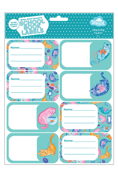 Book Labels - Crazy Cats