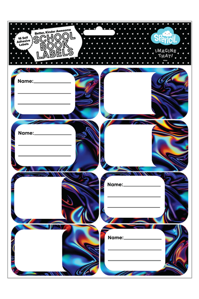 Book Labels - Metallic Waves