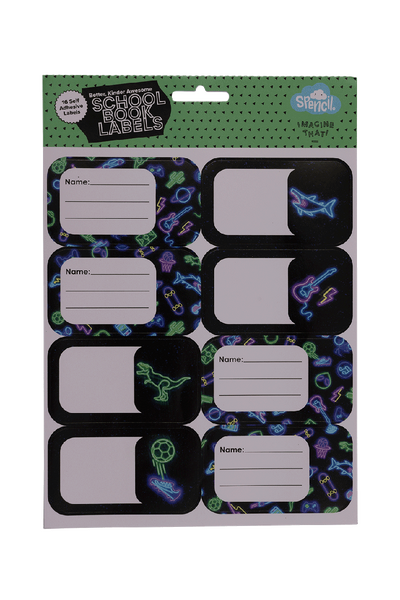 Book Labels - Neon Life