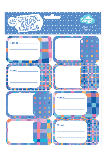 Book Labels - Pastel Plaid
