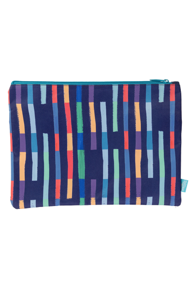A4 Twin Zip Pencil Case - Bright Stripes