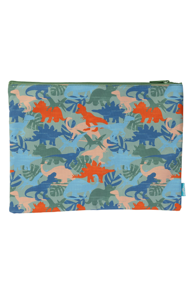 A4 Twin Zip Pencil Case  - Dinosaur Safari