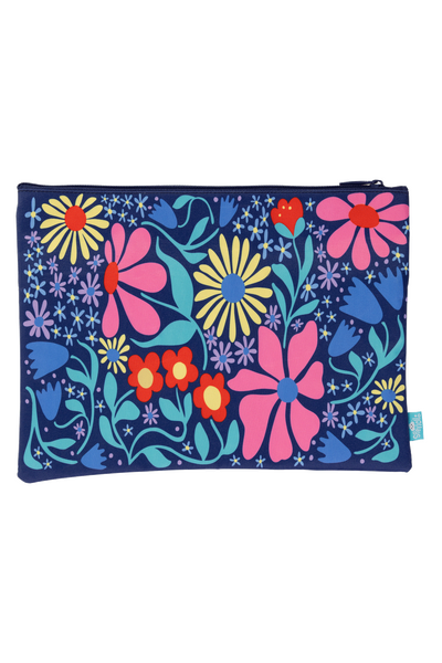 A4 Twin Zip Pencil Case - Flower Fun