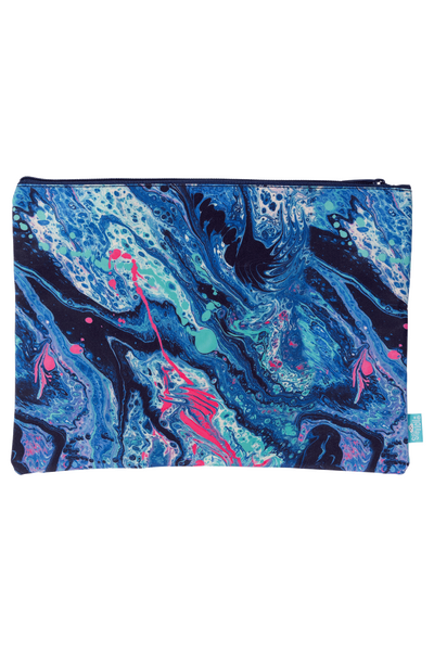 A4 Twin Zip Pencil Case - Liquid Marble