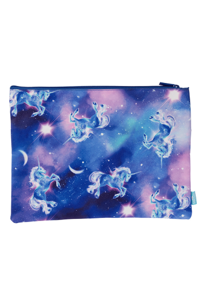 A4 Twin Zip Pencil Case - Moonlit Unicorn
