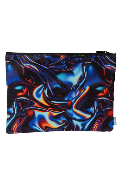 A4 Twin Zip Pencil Case - Metallic Waves
