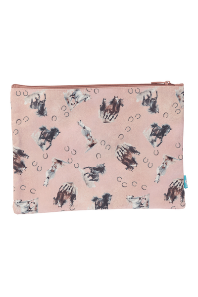 A4 Twin Zip Pencil Case - Wild Horses