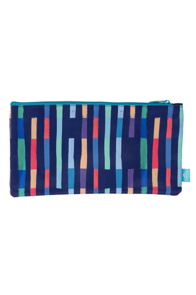 Twin Zip Pencil Case - Bright Stripes