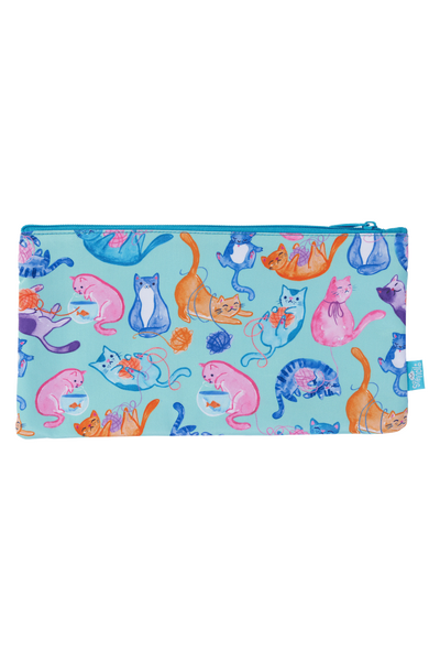 Twin Zip Pencil Case - Crazy Cats