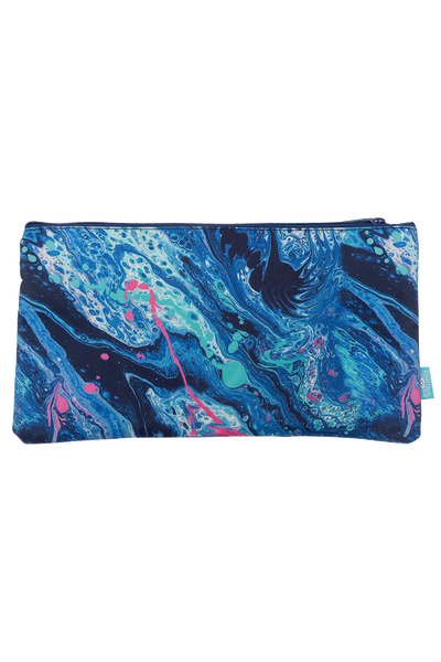 Twin Zip Pencil Case - Liquid Marble