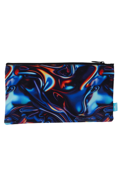 Twin Zip Pencil Case - Metallic Waves