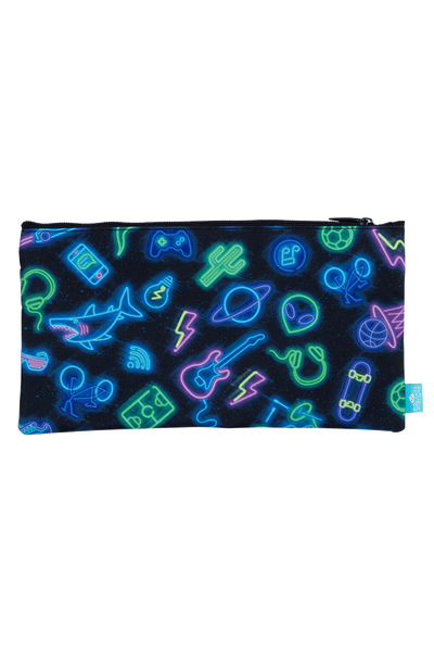 Twin Zip Pencil Case - Neon Life
