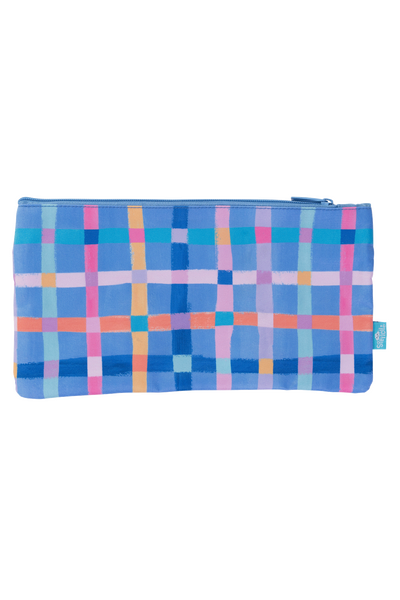 Twin Zip Pencil Case - Pastel Plaid