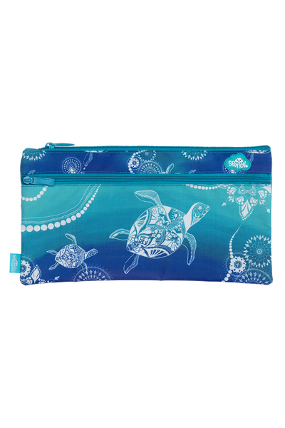Twin Zip Pencil Case - Turtle of Life