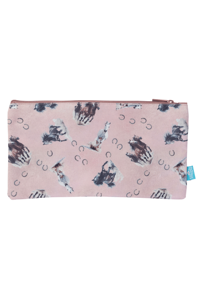Twin Zip Pencil Case - Wild Horses