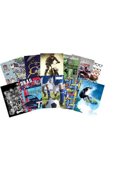 Spencil Book Jacket (A4) - Boy: Assorted Designs (Pack of 24)