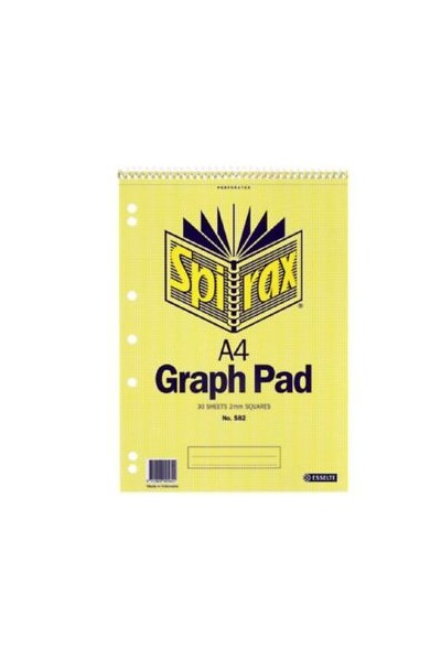 Spirax Graph Book 582 (A4) - 2mm: 30 Leaf (Pack of 10)