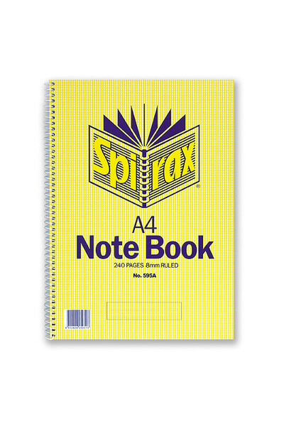Spirax Notebook A4 - 595A Side Opening: 240 Pages (Single)