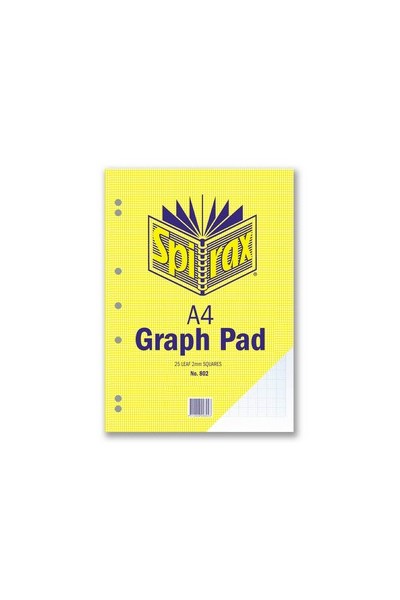 Spirax Graph Pad 802 (A4) - 2mm: 25 Leaf (Pack of 10)