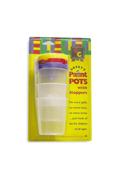 Safety Paint Pot Blister Pack (3 Pots & Stoppers)