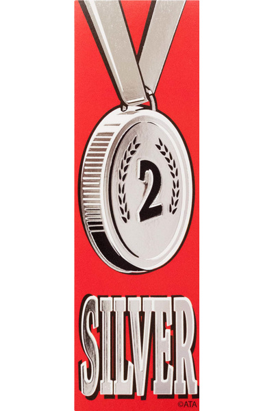 Vinyl Medal Ribbons (Self-Adhesive) - Silver 2: Pack of 20