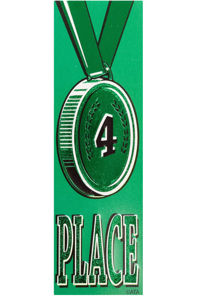 Vinyl Medal Ribbons (Self-Adhesive) - Green 4: Pack of 100