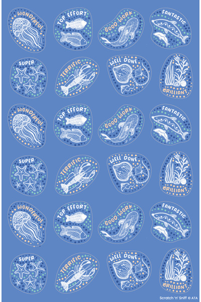 Wonderlands: Sea - Coconut Scented Merit Stickers (Pack of 72)