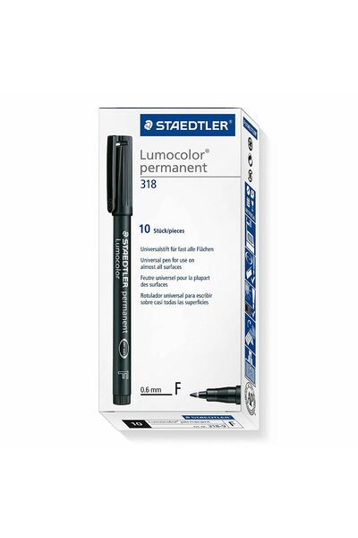 Staedtler - Lumocolor 318 Permanent Pens (Pack of 10): Black