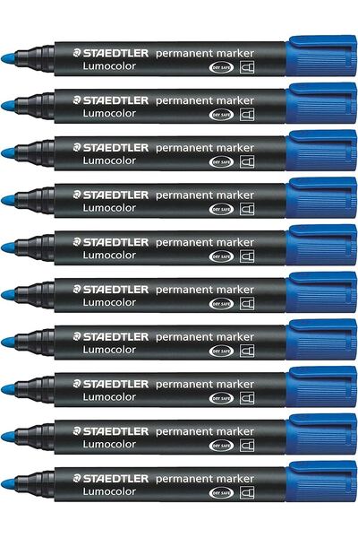 Staedtler - Lumocolor 352 Permanent Markers (Pack of 10): Blue
