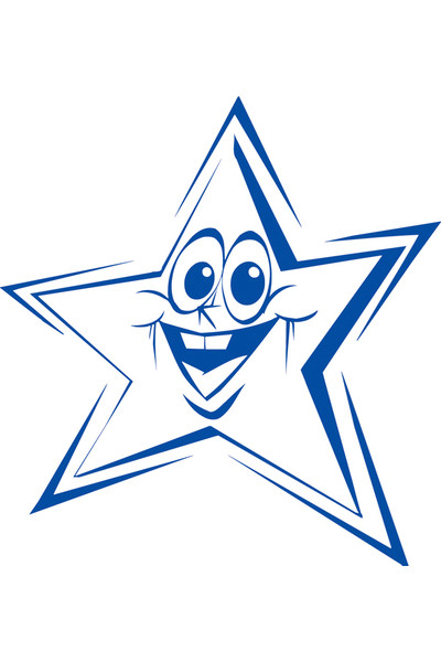 Shiny - Merit Stamp: Funny Face Star (Blue)