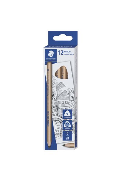 Staedtler Natural Jumbo Triangular Graphite Pencil: 2B - 12 Pack