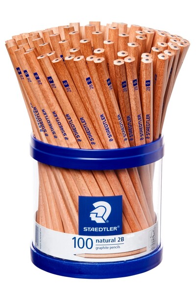 Staedtler Lead Pencils - Natural Graphite 130: 2B (Cup of 100)