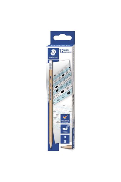 Staedtler Exam Eraser Tip Graphite Pencils: 2B - 12 Pack