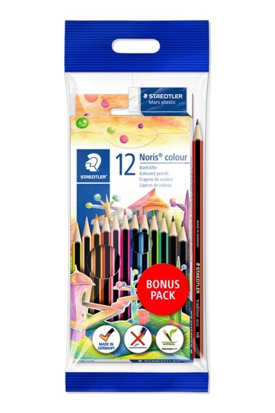 Staedtler Coloured Pencils Noris - Bonus Pack Assorted (Pack of 12+2)