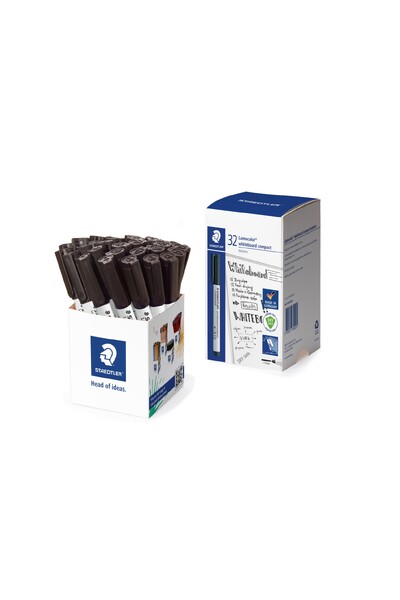 Staedtler Whiteboard Marker 341 - Compact Bullet Black Cup Of 32