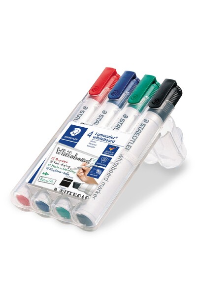 Staedtler Whiteboard Marker - Chisel Point Assorted (Wallet of 4)