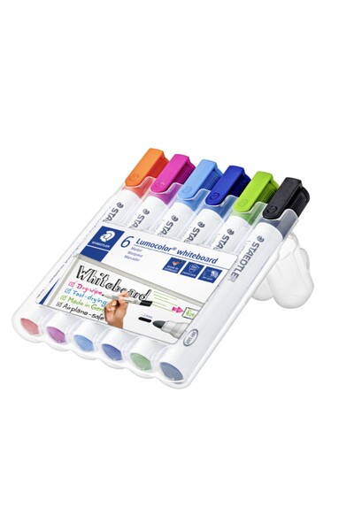 Staedtler Whiteboard Marker - Chisel Point Assorted (Wallet of 6)