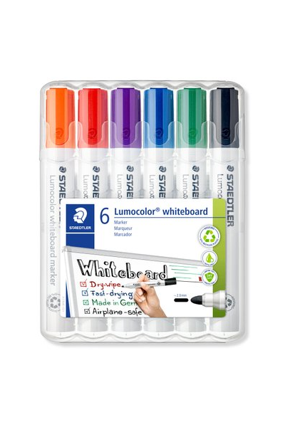 Staedtler Whiteboard Marker - Chisel Point Assorted (Wallet of 6)