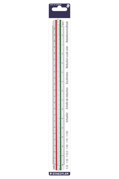 Ruler Scale Staedtler Triangular Din 1:20, 25, 33-1/3, 50, 75, 100