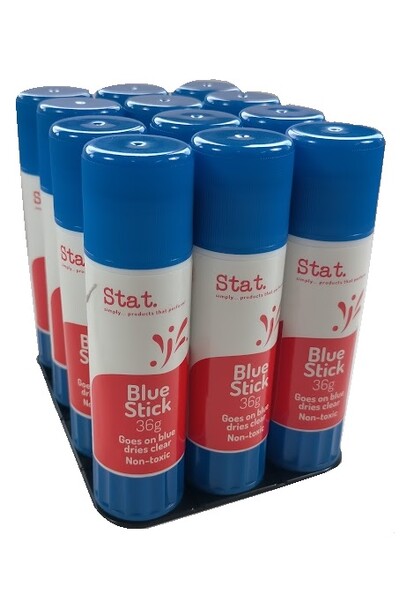 Stat Glue Stick - 36gm Blue Stick (Pack of 12)
